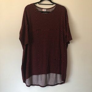 LulaRoe Irma Black and Red Print